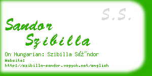 sandor szibilla business card